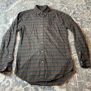 Ralph Lauren Green and Red Casual Button Down Shirt